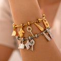 316L Stainless Steel Charm Bracelet For Women 18K Gold Plated Waterproof No Tarnish Multiple Different - Visuel 4 | SAMAG