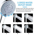 Adjustable Handheld Shower Head - Water Saving 5 Modes SPA Jetting Bath Sprayer with Ergonomic Design for Efficient Showering