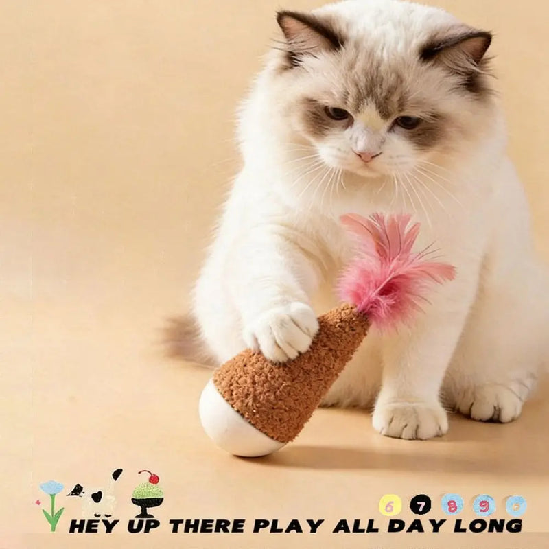 Creative Feather Tumbler Wobbler Bite-resistant Wobbler Design Interactive Cat Relaxed Non-toxic Tumbler Solo Play