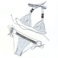 Fashion Hot Diamond Two Piece Set Bikini Hot Spring Resort Women's Sexy Swimsuit Summer Y2k Hot Girl Seaside Beach