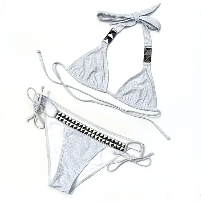 Fashion Hot Diamond Two Piece Set Bikini Hot Spring Resort Women's Sexy Swimsuit Summer Y2k Hot Girl Seaside Beach