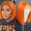 Burgundy Bob Wig 4C Hair Human Hair 13x5x1 Front Lace Straight Bob Wigs 99J Red Short Bob Wig Middle Part 100% Human Hair Wig