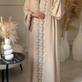 Elegant Lace Trim Abaya Women's Clothing Long Sleeve | SAMAG