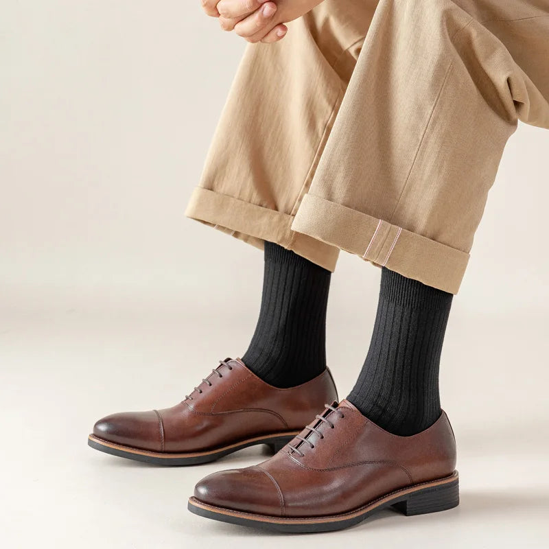 5 Pairs of 100% Cotton Socks, Men's Four Season Striped | SAMAG