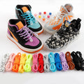 Spring Lock Shoelaces No Tie Shoe Laces Sneakers Round Elastic Shoelace Kid Adult Quick Without Ties Shoestrings Rubber Bands