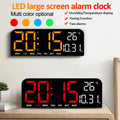 Large Digital Wall Clock Temp Date Week Display USB Powered Table Clock Wall-mounted Dual Alarms LED Clocks