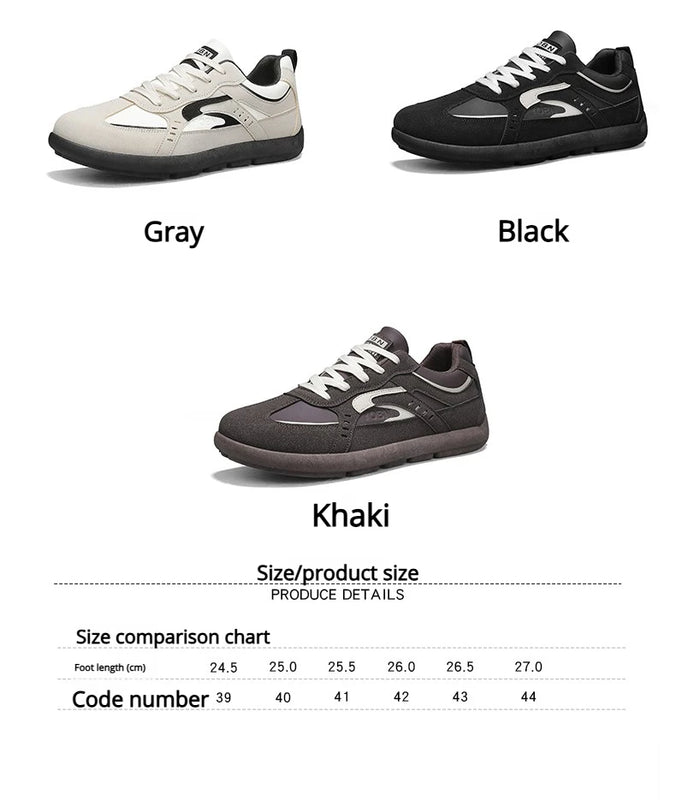 Men's Casual Sports Shoes with Low Heel Round Toe Soft Sole Multi-color Design Fashionable Large Size Walking Board Shoes