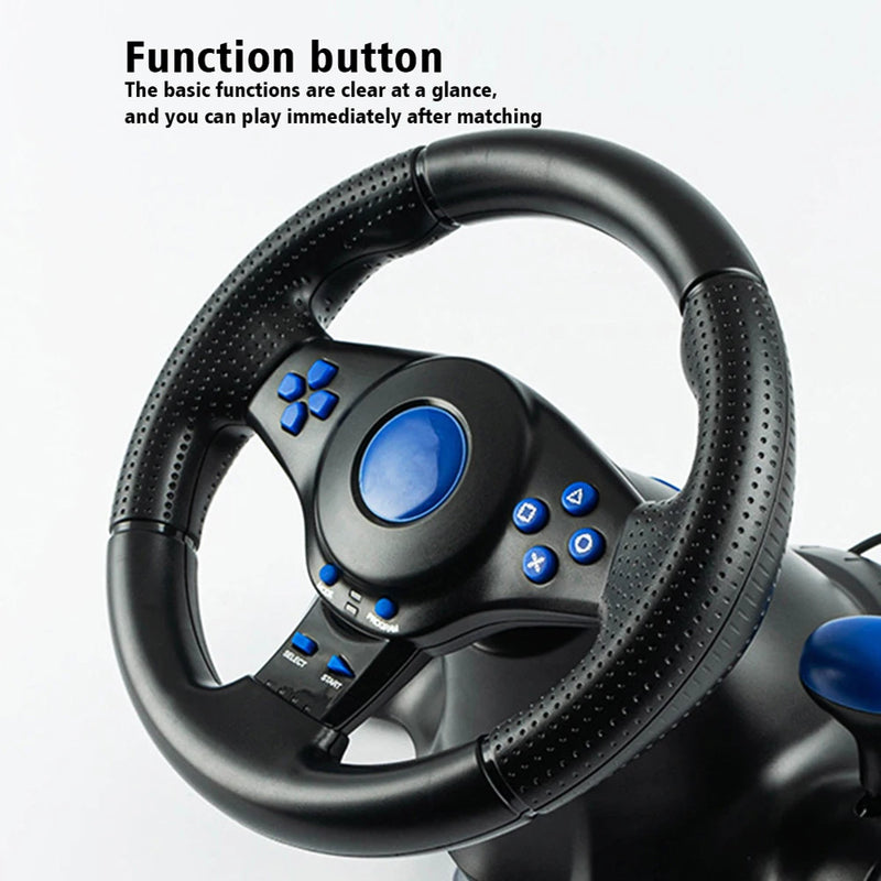 Vibrating USB Steering Wheel for Multi Platform Gaming Compatible with For Switch For xbox 360 For PS4 and More