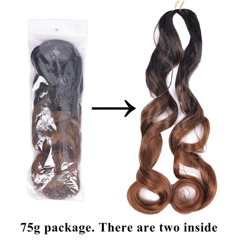 Loose Wave Braiding Hair Extensions 24" Synthetic Spiral Curls Braids Hair Pre Stretched Bouncy Braid French Curls Braiding Hair