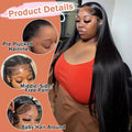 250% 40Inch Straight Lace Front Wigs Human Hair 13x6 HD Lace Frontal Wig 13X4 Bone Straight Human Hair Wig Pre Plucked For Women