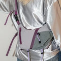 Composite Fabric Patchwork Hobos Zipper Personality Color Matching Women's Bags 2025 Fashion Super Cool Fashion Crossbody Bags