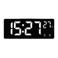 Voice Control Alarm Clock Digital Temperature Date 2 Alarm USB Powered Always On Snooze Table Clock Night Mode 12/24H LED Clock