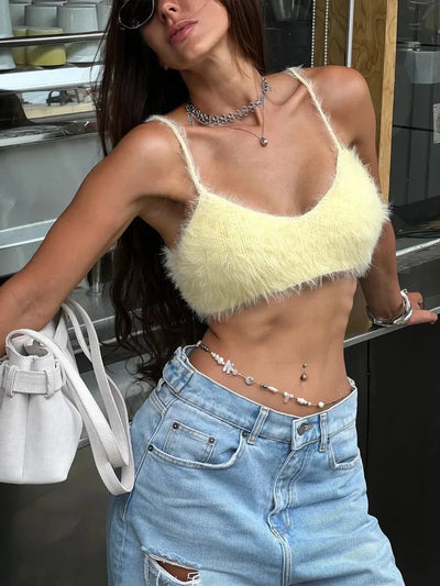 Tossy Crop Top Women Camisole Spaghetti Strap Scoop Neck | SAMAG