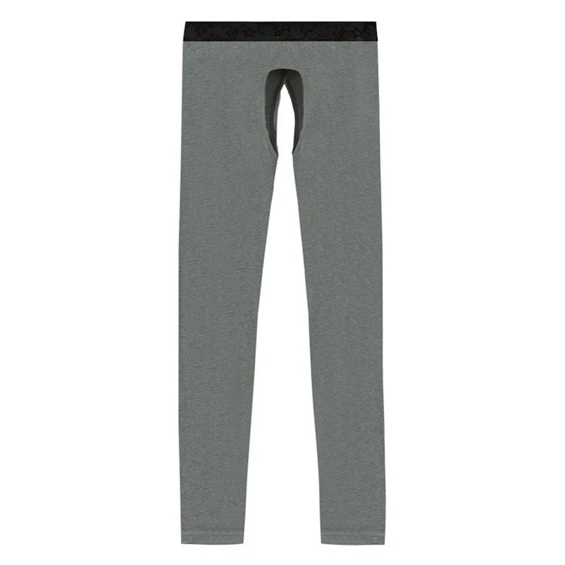 Mens Open Fly Breathable Cotton Thermal Long Johns Black S Eco-Friendly