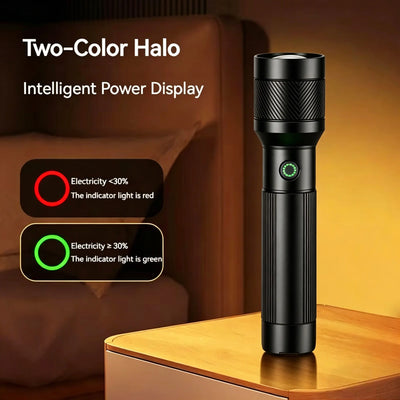 Tactical Zoomable LED Flashlight High Lumen 1200LM, USB - C | SAMAG