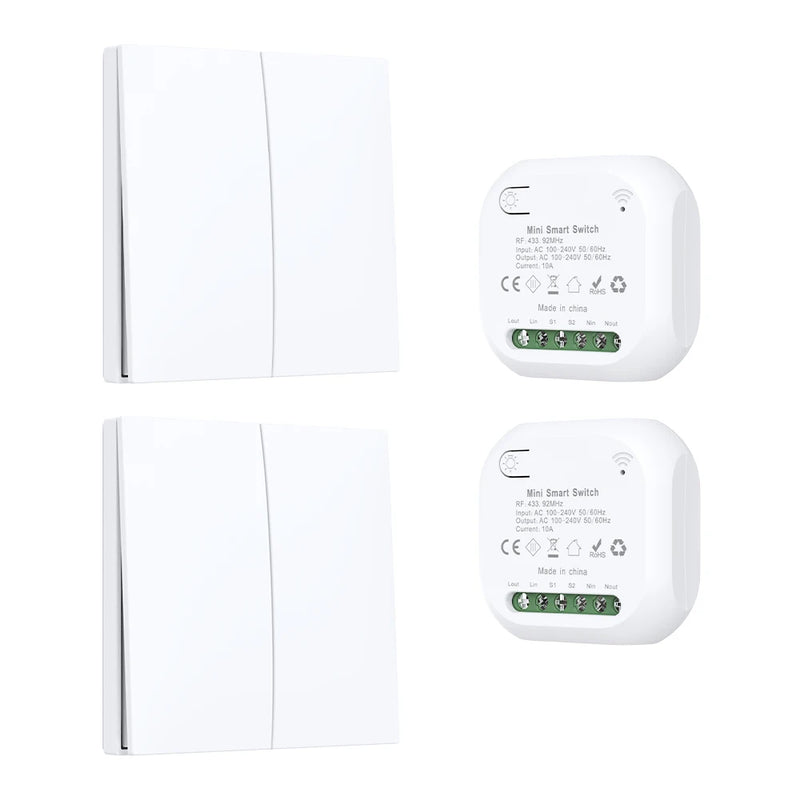 Self-Powered  Wireless Light Switch RF433MHz No Battery Waterproof Wall Panel Remote Control Kinetic Switches  for Home  Schakel