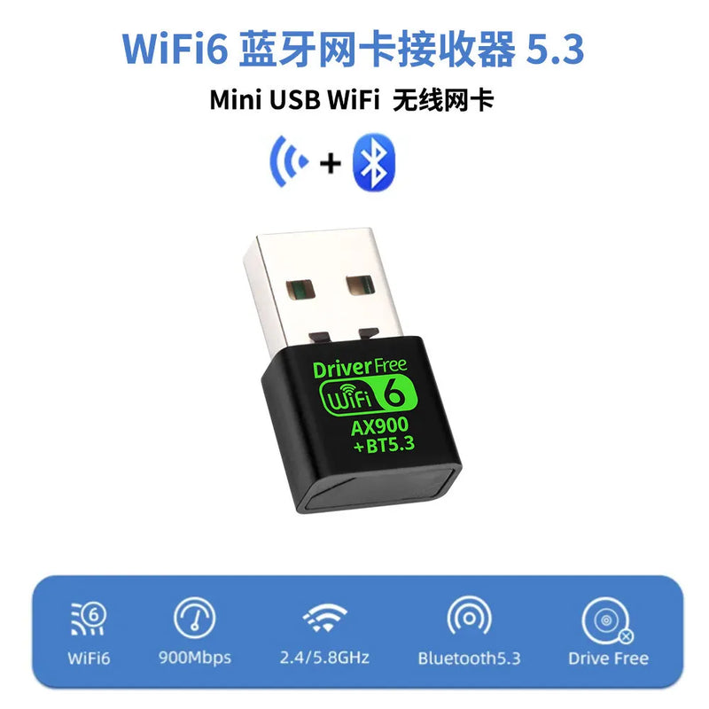 AX900 USB WiFi 6 Bluetooth 5.3 Adapter 2in1 Dongle Dual Band 2.4G&5GHz Network Wireless Wlan Receiver - Visuel 2 | SAMAG