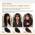 15x16cm Virgin European Human Hair Topper Hair Piece Clips in Loose Wave Silk Top Base Topper with Bangs for Thinning Hair Women