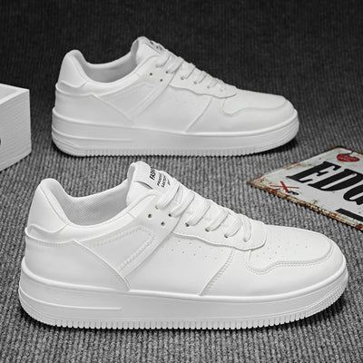 Men Low Top White Board Sneakers Spring Breathable Casual | SAMAG