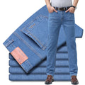 Summer Thin Men's Elastic Cotton Jeans Fashion Blue | SAMAG