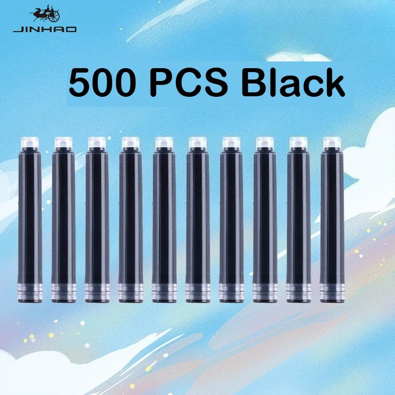 500/12 PCS JINHAO 12 Colors 3.4mm Non carbon Fountain Pen Ink Universal Sac Cartridges Refills School Office Supplies Stationery