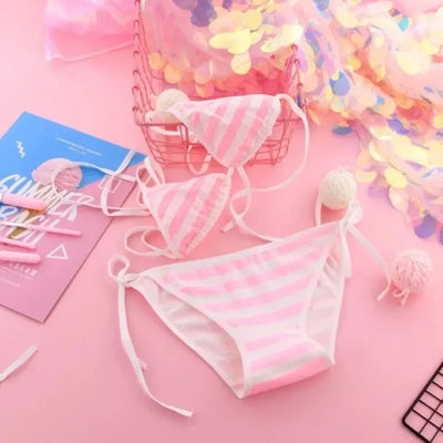 Japan Sexy Lingerie Lolita Kawaii Blue Pink White Striped | SAMAG