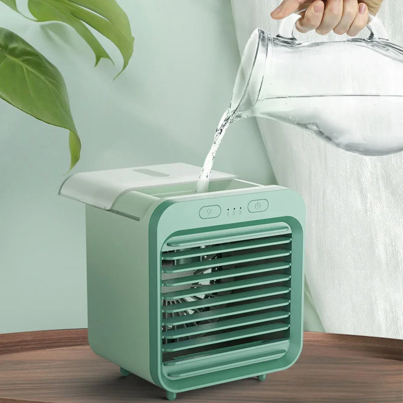 Portable Air Conditioner Fan USB Desktop Fan Rechargeable Mini Air Humidifier Cooler Table Cooling Mist Fan for Office Home