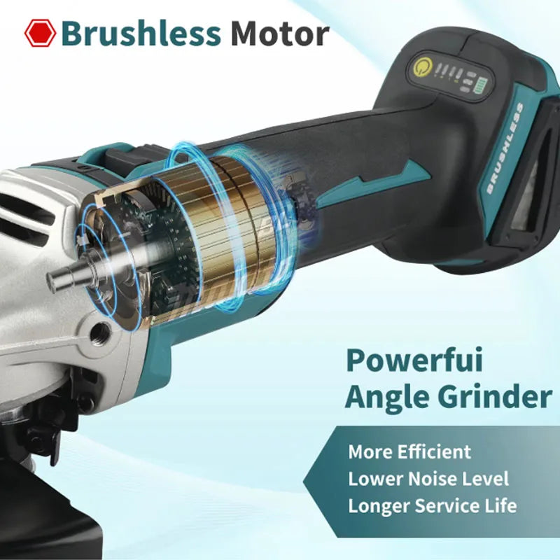 Makita DGA506 18V 125mm Cordless Angle Grinder Electric Polisher Brushless Metal Grinding And Cutting Tool - View 5 | SAMAG
