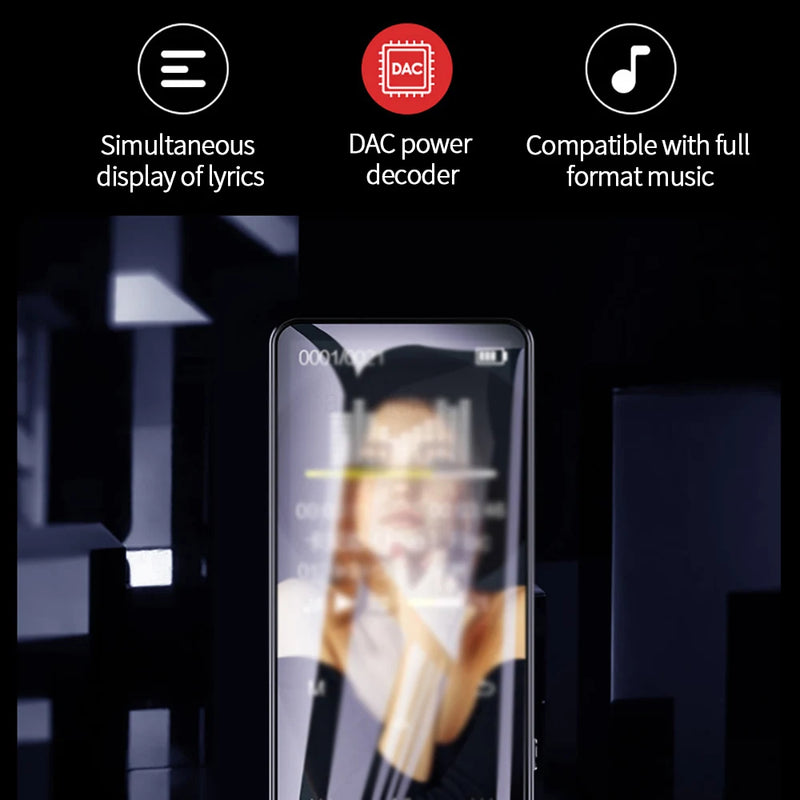 8G-128GB MP3 MP4 Player Touch Bluetooth 5.0 Lossless Audio Recorder Music Mp3 Player HiFi Portable Audio Walkman FM Radio E-Book