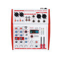 Professional 4 Channel Mixer with USB Audio Interface Bluetooth 48V Phantom Power for Live Performance Karaoke