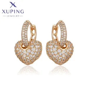 Xuping Jewelry Fashion Hot Sale Trendy Huggies Earring with Synthetic Cubic Zirconia for Girl Gifts 20160