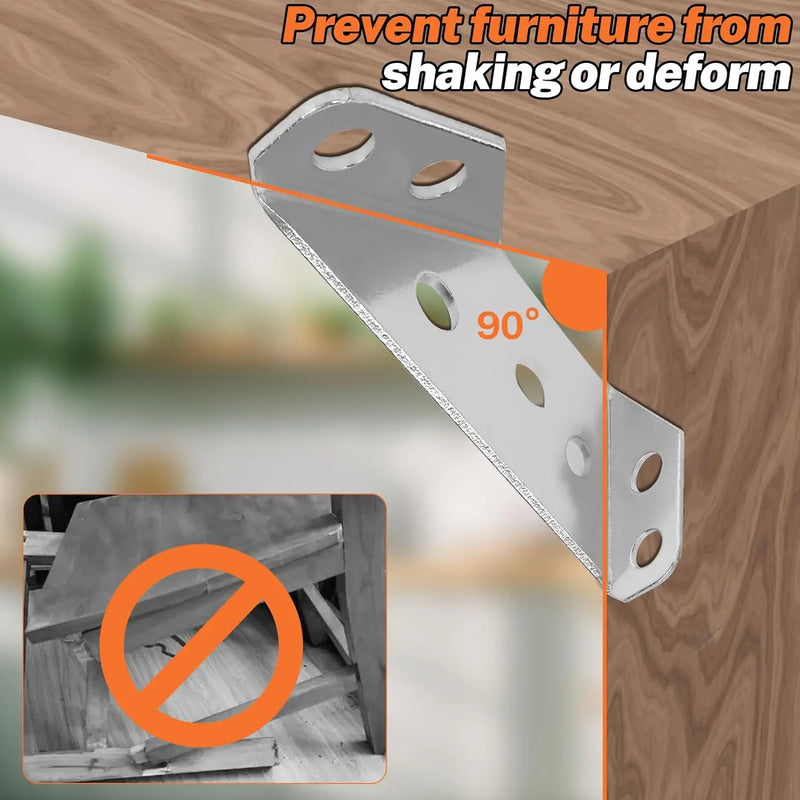 10/20pcs Stainless Steel Angle Bracket Universal Furniture Right Angle Fixed Bracket Cabinet Trapezoidal Layer Board Connector