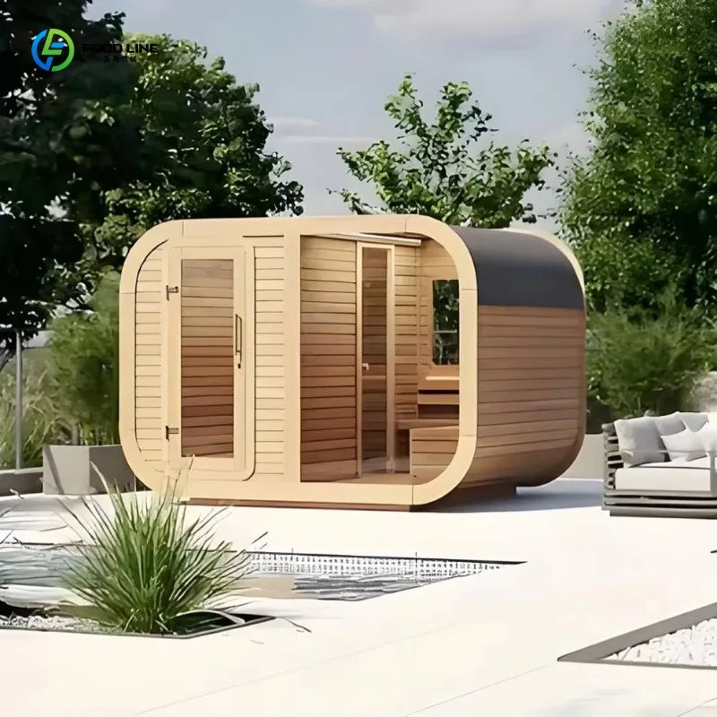 Custom Modern Portable Infrared Steam Sauna Indoor & Outdoor Use Electric Sauna Cabin With Integrated Spa Tub