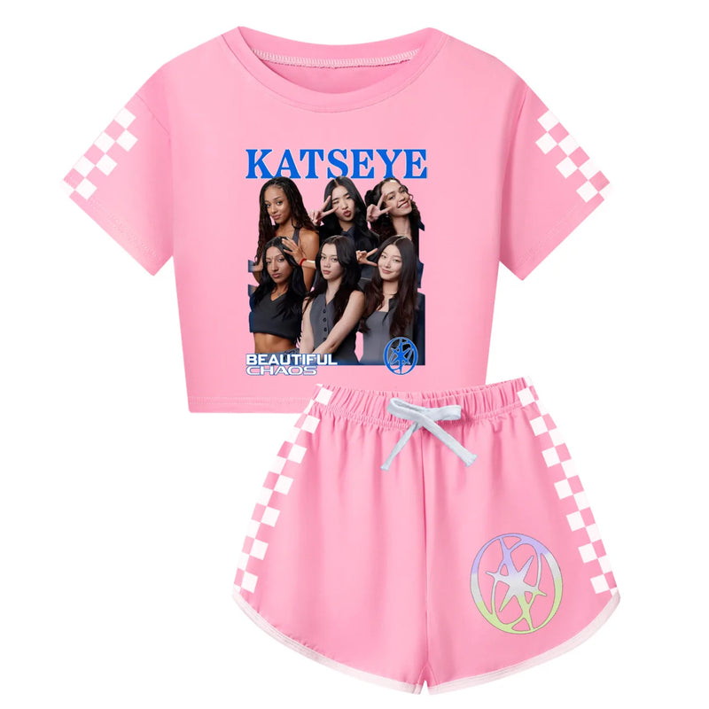 KATSEYE Costume Baby Girls Summer Casual Pajamas Set Kids | SAMAG
