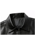 2025 new men's trendy coat leather jacket, PU jacket, black, light green optional, Asian size M-7XL
