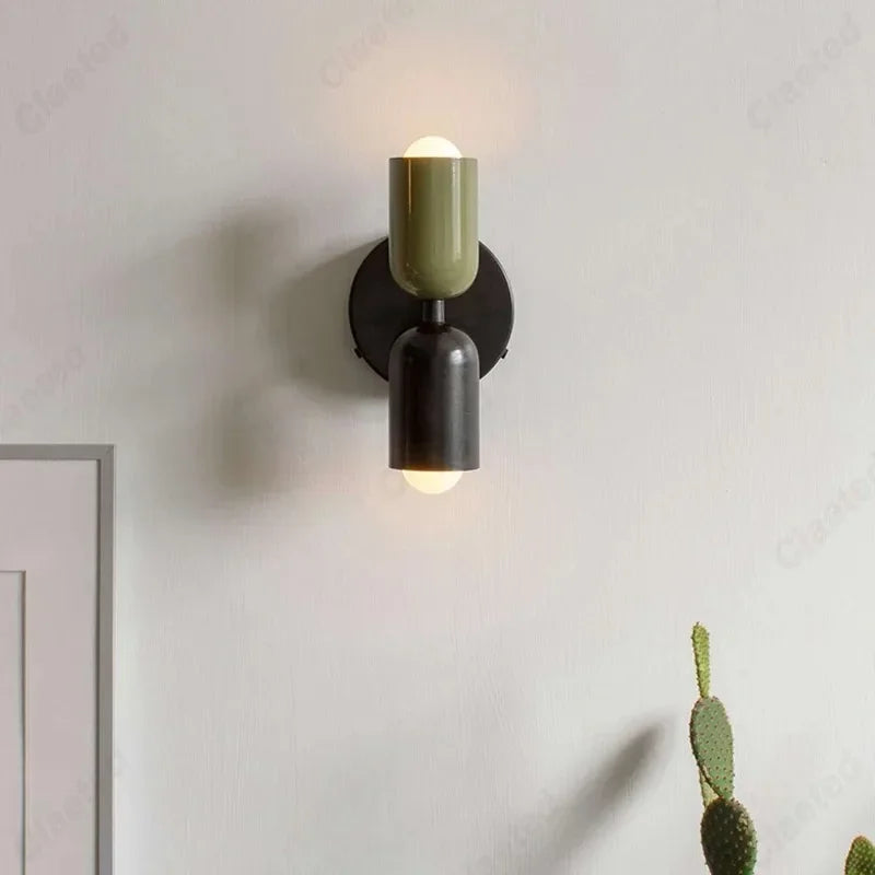 LED Creative Cream Wind Double Headed E27 Hotel Restaurant Wall Light Indoor Home Bedroom Bedlight Living Room Corridor Lighting