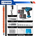 21V Cordless Drill Driver with 2 Batteries, Electric Screwdriver Set, 6 Speed, 18+1 Torque, Power with Bits - View 2 | SAMAG