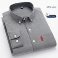 100% Pure Cotton Men's Solid Color Long Sleeve Shirt | SAMAG