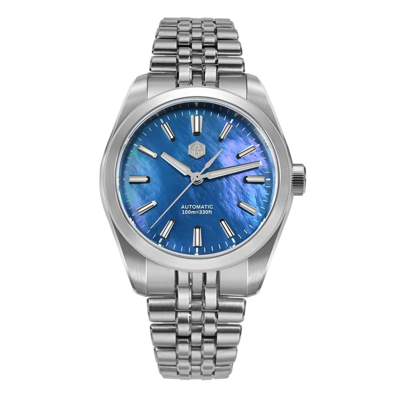 San Martin 39mm MOP Dial Sport Gada Watch Luxury Dress Men Miyota 90S5 Automatic Mechanical Wristwatch Waterproof 100m SN0144
