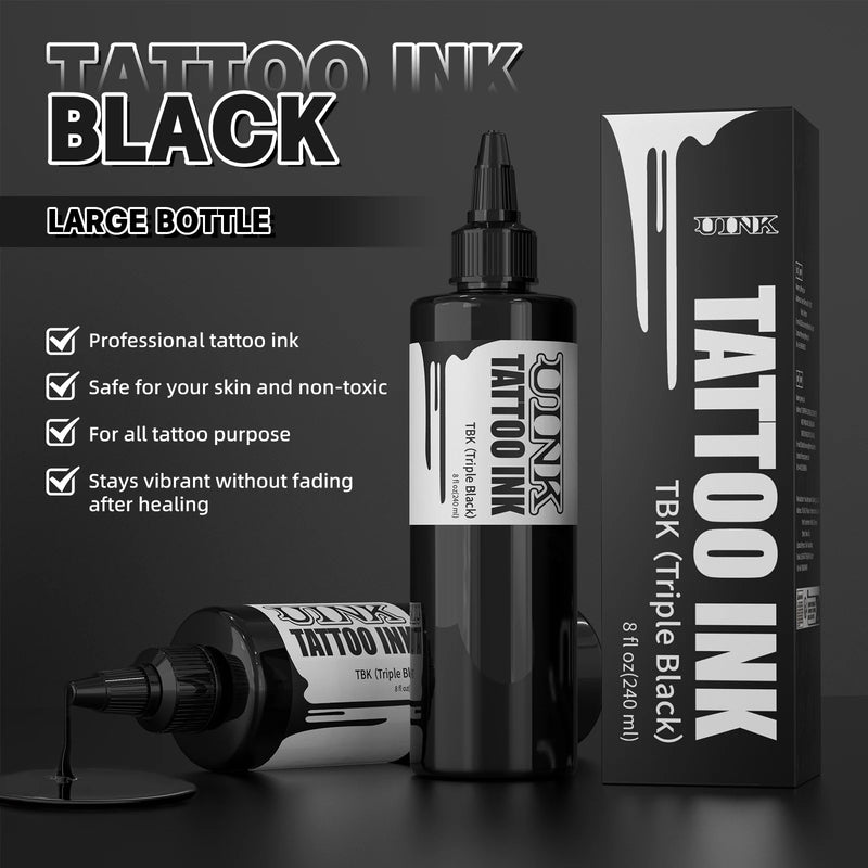 DQFART 240ml Triple Black/Withe Professional Tattoo Ink For Permanent Semi-permanent Skin Body Art Pigment Tattoo Supplies