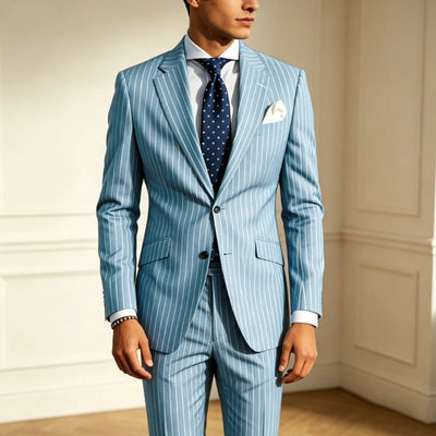 Men's Classic Stripe Suits ( Blazer+Pants ) Notch Lapel 2 | SAMAG
