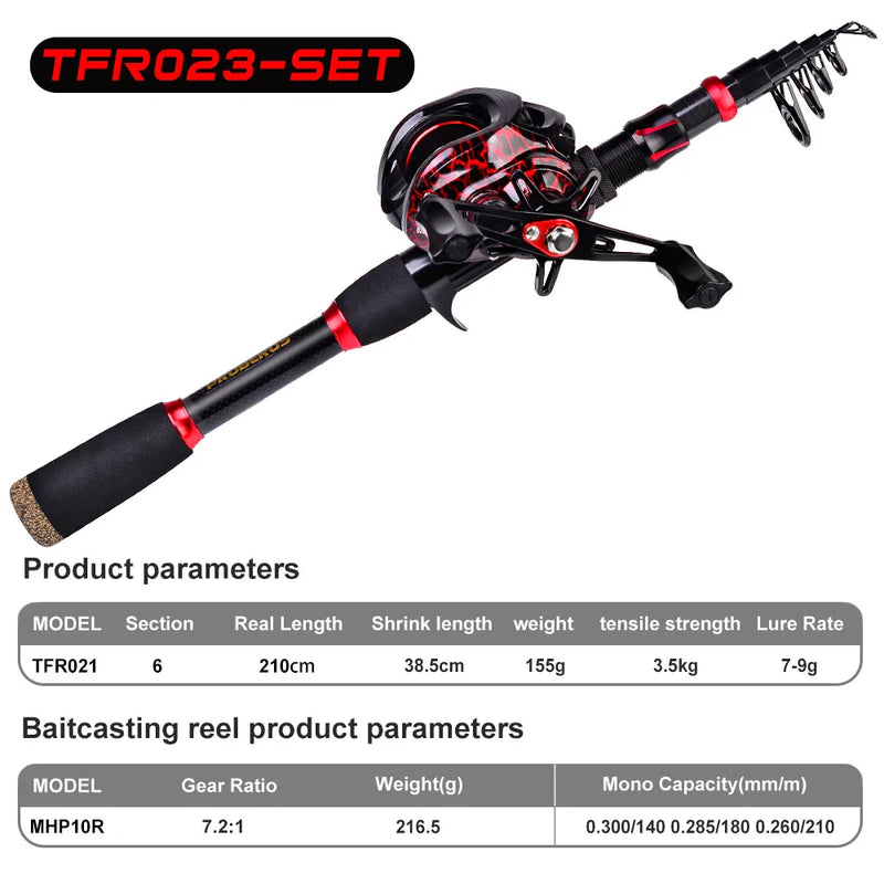 Carbon Fiber Long Casting Baitcasting Sea Rod Reel Combo | SAMAG