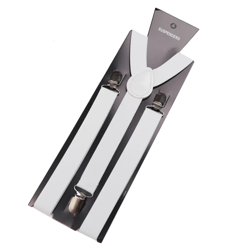 Unisex Elastic Leather Suspenders Braces Men Women Gift Black Blue Red Adjustable Straps for Wedding Suit Skirt Accessories