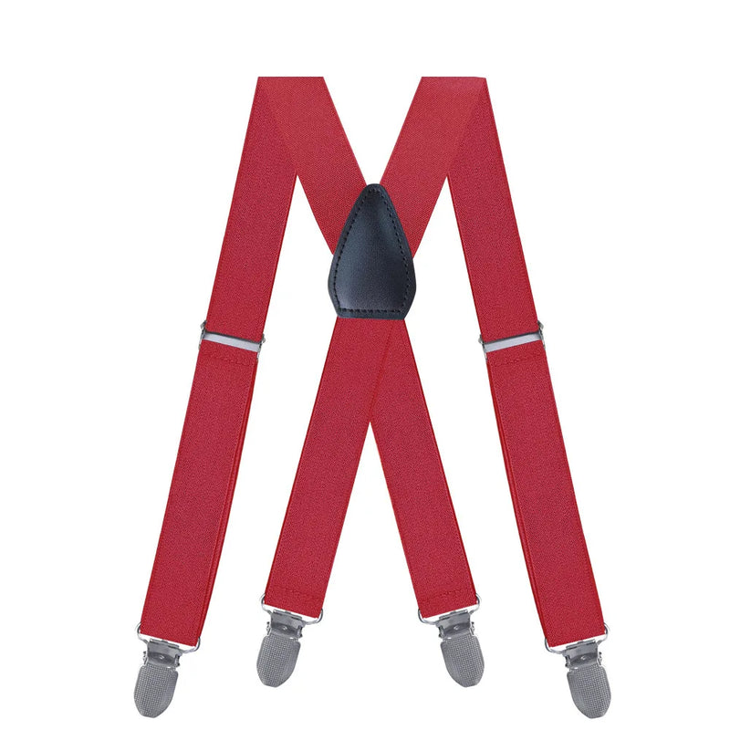 Suspenders for Men Women Fashion 2.5cm X - Back 4 Clips Adjustable Elastic Shirt Trouser Braces Strap - Visuel 8 | SAMAG