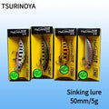 Tsurinoya 4PC 50mm 5g Sinking Minnow Artificial Bait for Trout Bass Fishing Wobbler Laser Hard Long Cast Fishing Lure DW63