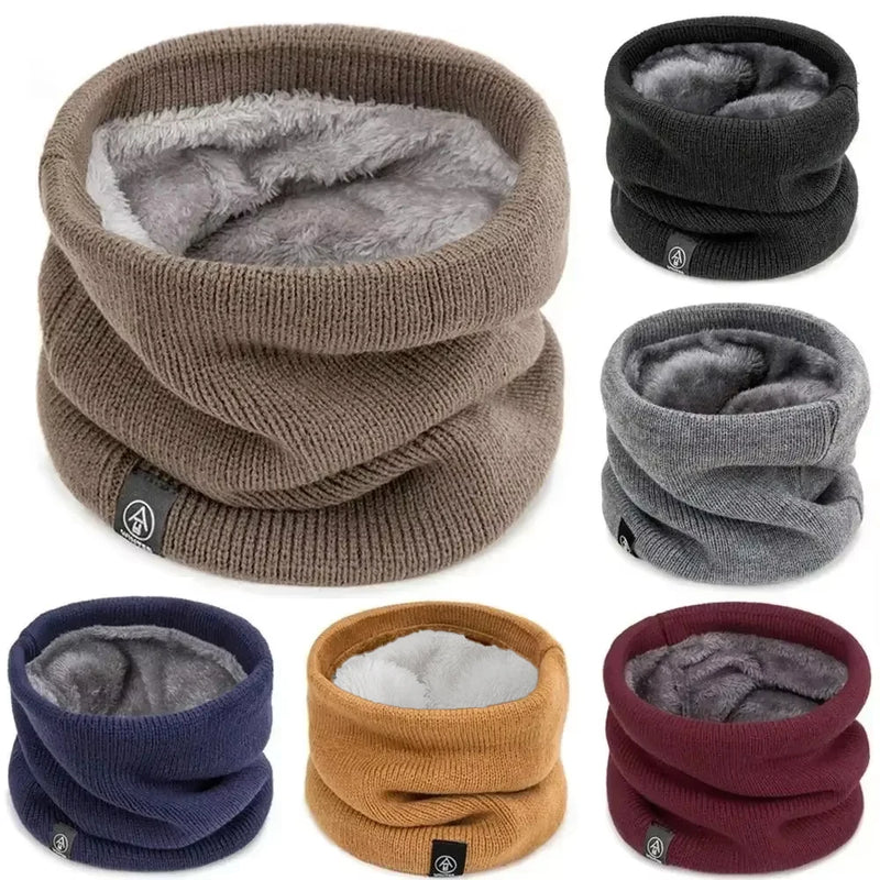 Winter Warm Knitted Neck Scarf for Women Men Plush Full Mask Outdoor Cashmere Solid Snood Scarves Thick Bufanda Muffler