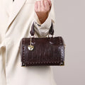 2025 New Fashion High-End Ladies' Handbags, Large-Capacity Boston Pillow Bags, Retro Rivets, Box Bags, Personalized Street Shoot