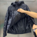 Tactical Double Zip Jacket Hooded Parkas Men Winter Down Cotton Coat Black Pullover Glossy Padded Jackets Casual Warm Outerwear