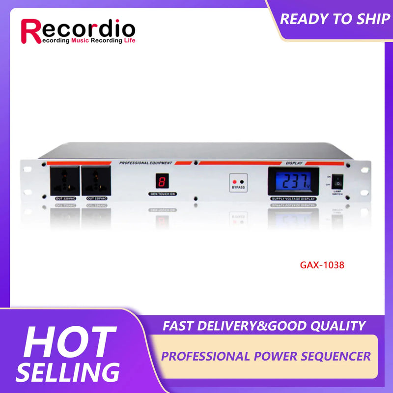 GAX-318 Professional 10 channel high power 30A dj sound system power sequence controller