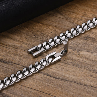 Vnox 6/8/10/12mm Cuban Chain Bracelets for Men Women, Solid Stainless Steel Curb Link Wristband Jewelry | SAMAG